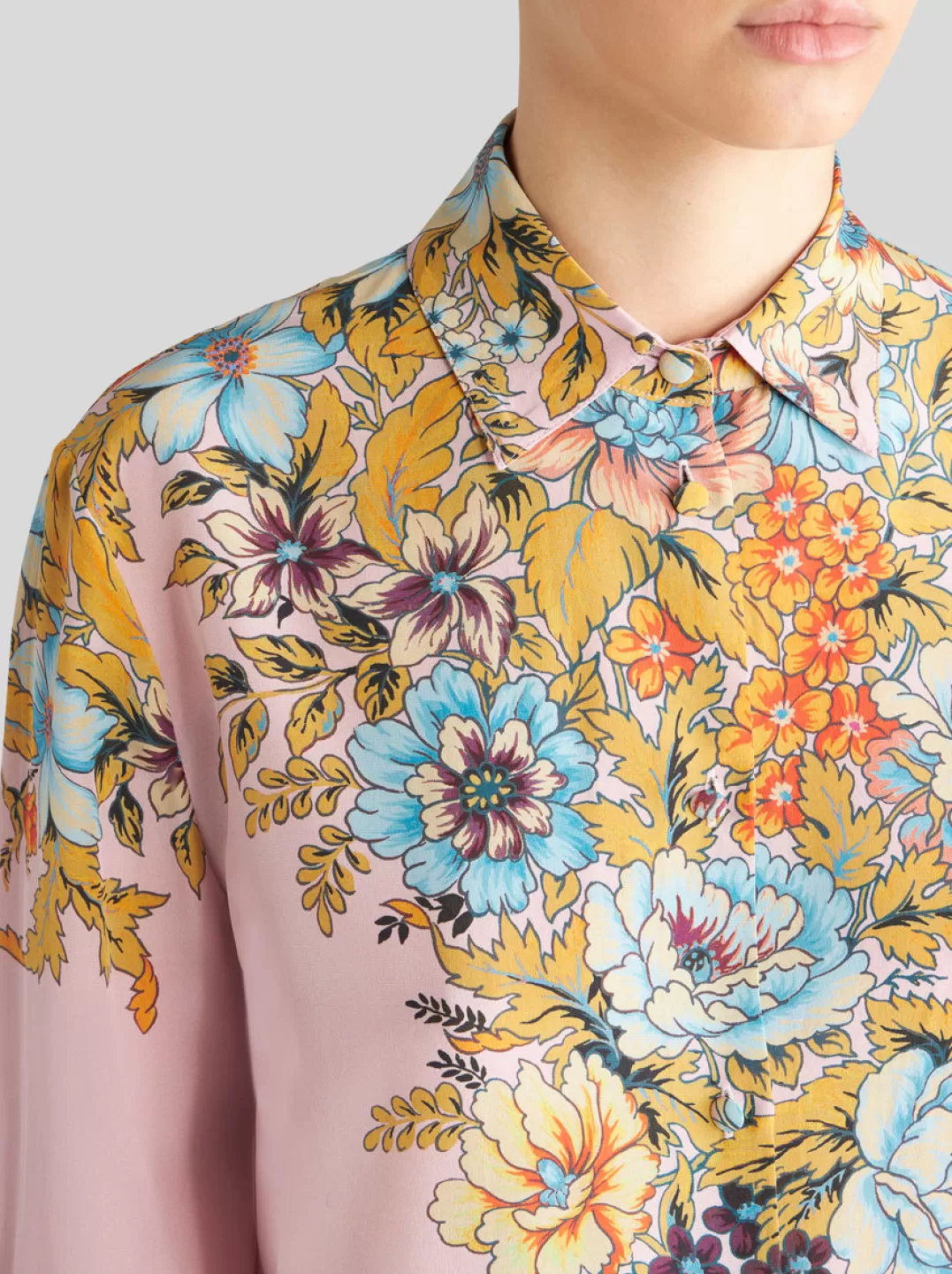 Shop Crepe De Chine Shirt With Placed Print | Women | | Women Shirts and Blouses