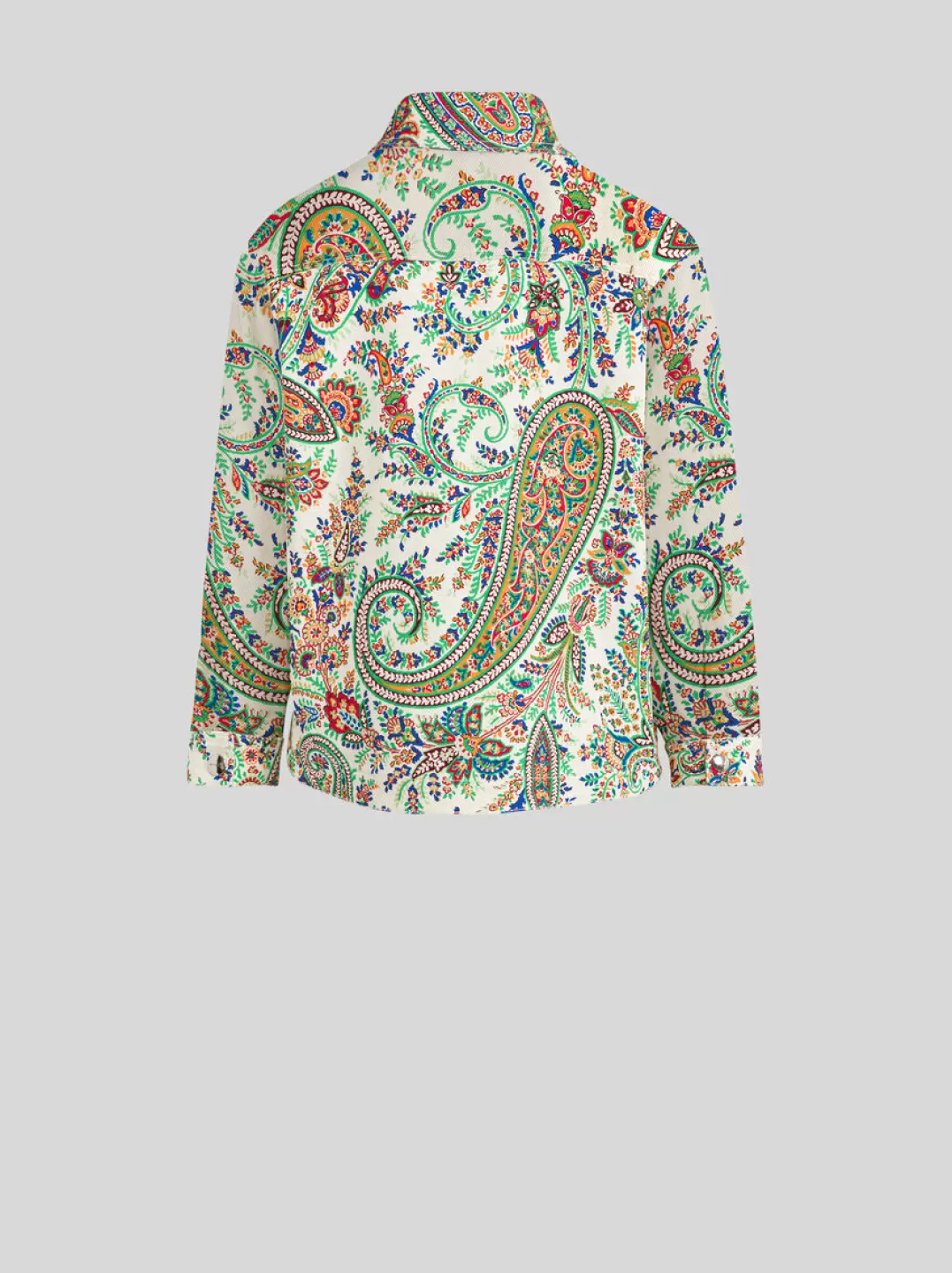Fashion KID’S STRETCH DENIM/COTTON JACKET WITH FLORAL PAISLEY PRINT | Kids Topwear